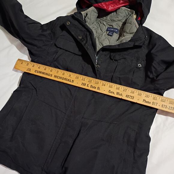 Lands' End 3-in-1 Women's s (6/8) Winter Jacket (Squall?) Hidden Hood Black - Picture 13 of 16